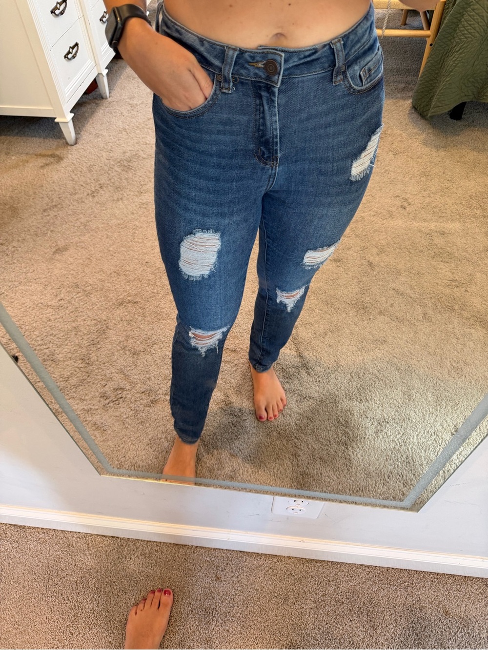 Indigo Rein Distressed Skinny Jeans - Blue
